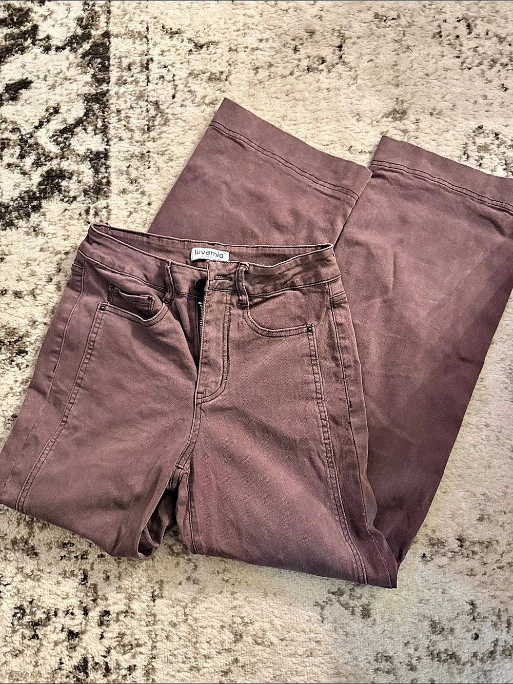 luvamia Wide Leg Jeans in Brown